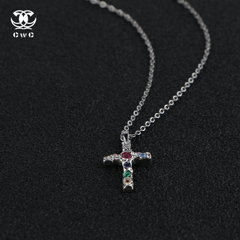 Ethereal Radiance Cross Necklace