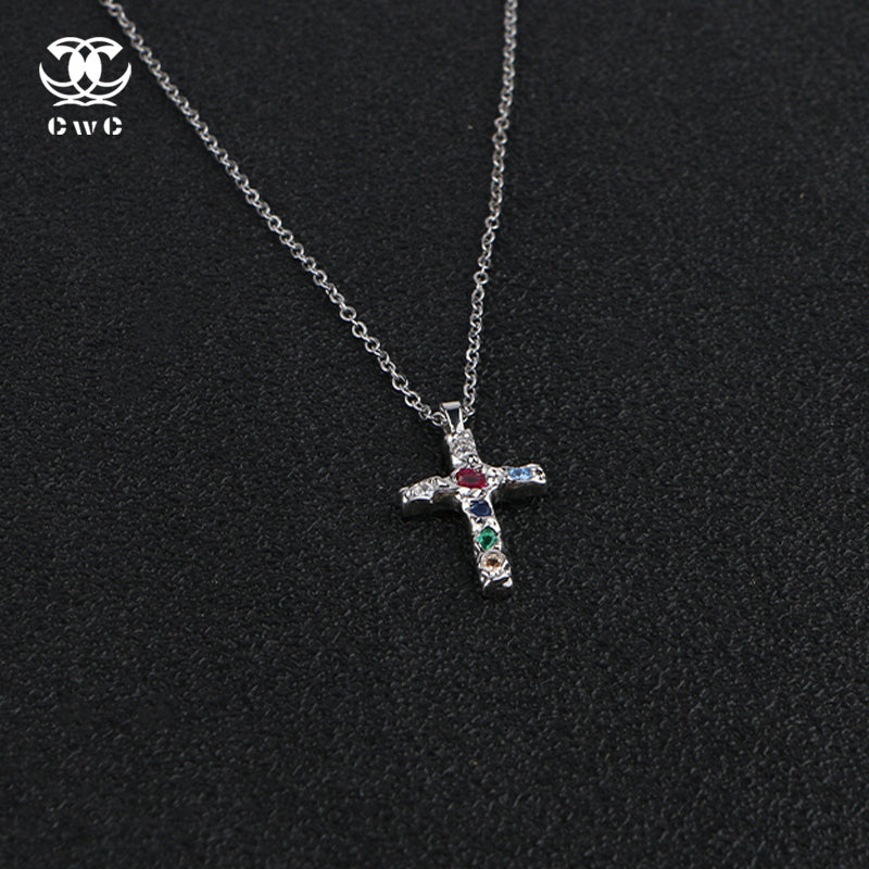 Ethereal Radiance Cross Necklace