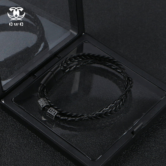 Obsidian Twist Bracelet