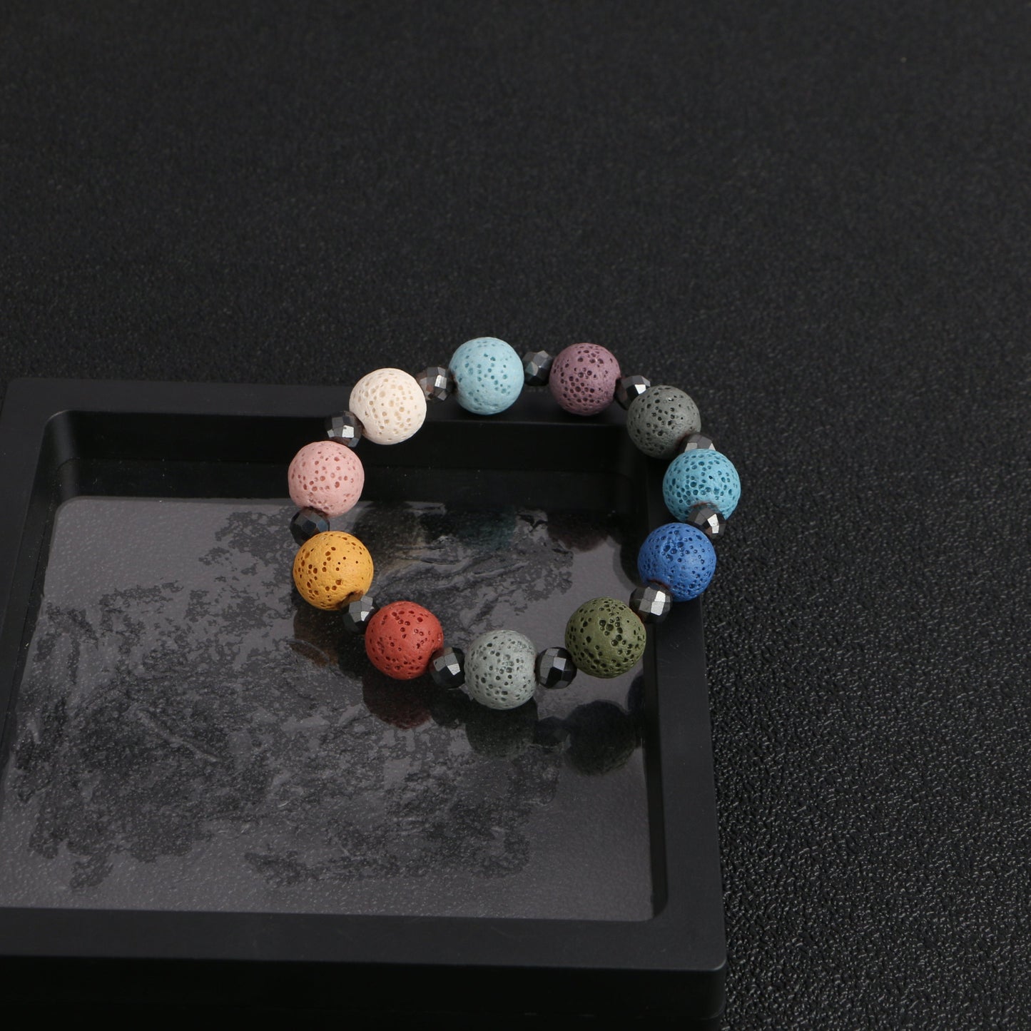 Rainbow Lava Stone Bracelet