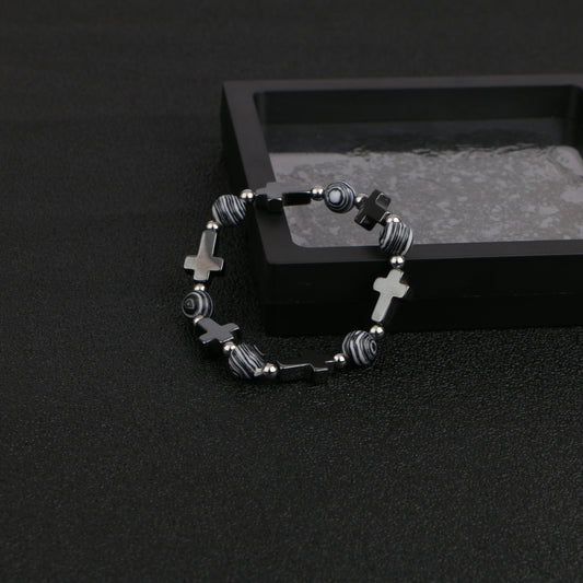 Eclipse Cross Bead Bracelet