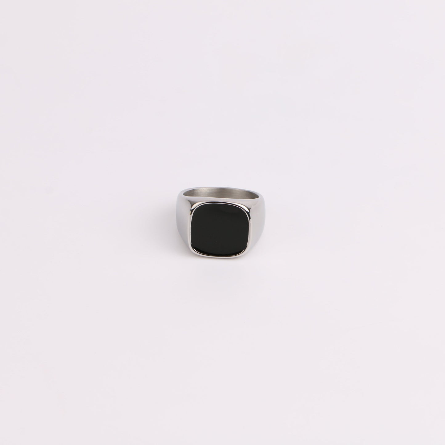 Mirror Black Signet Ring