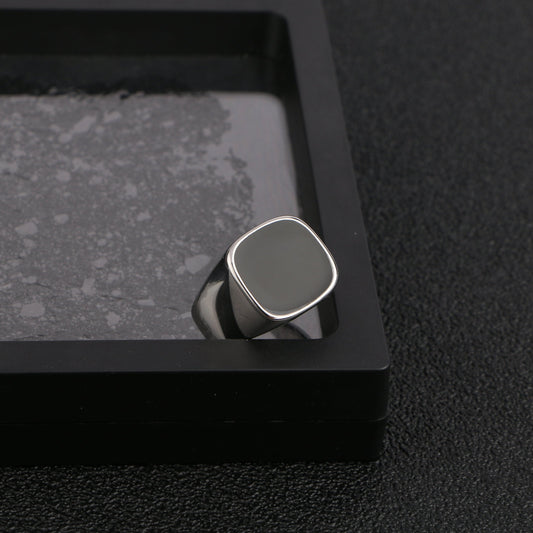 Mirror Black Signet Ring