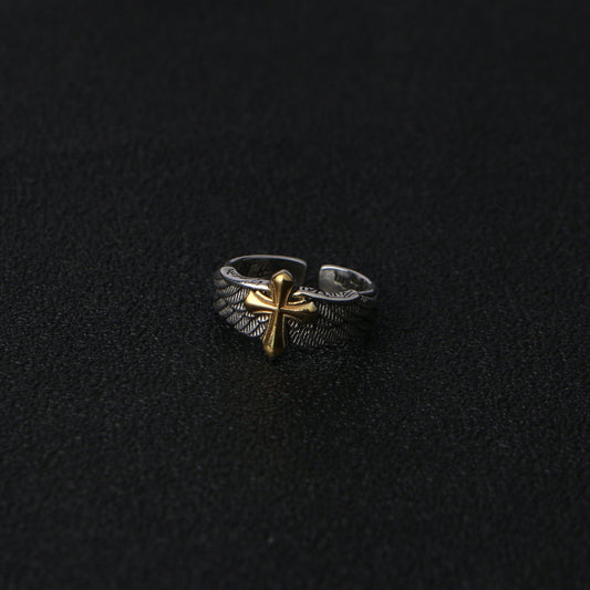 Golden Cross Wing Ring