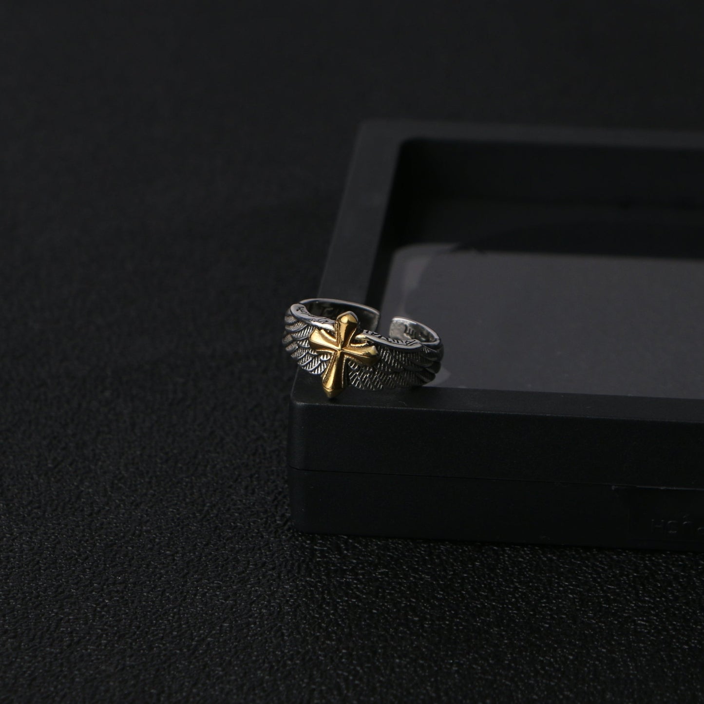 Golden Cross Wing Ring