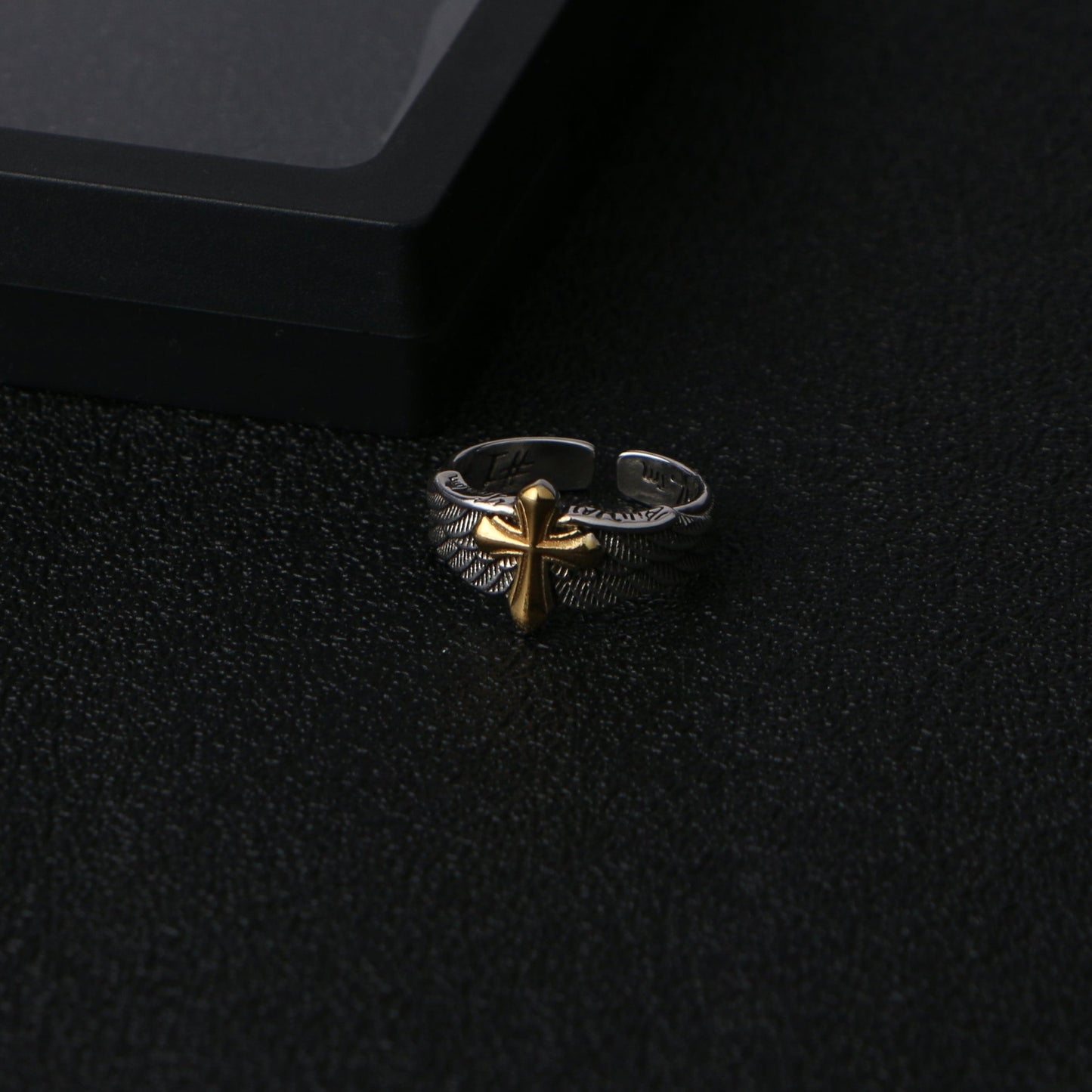 Golden Cross Wing Ring