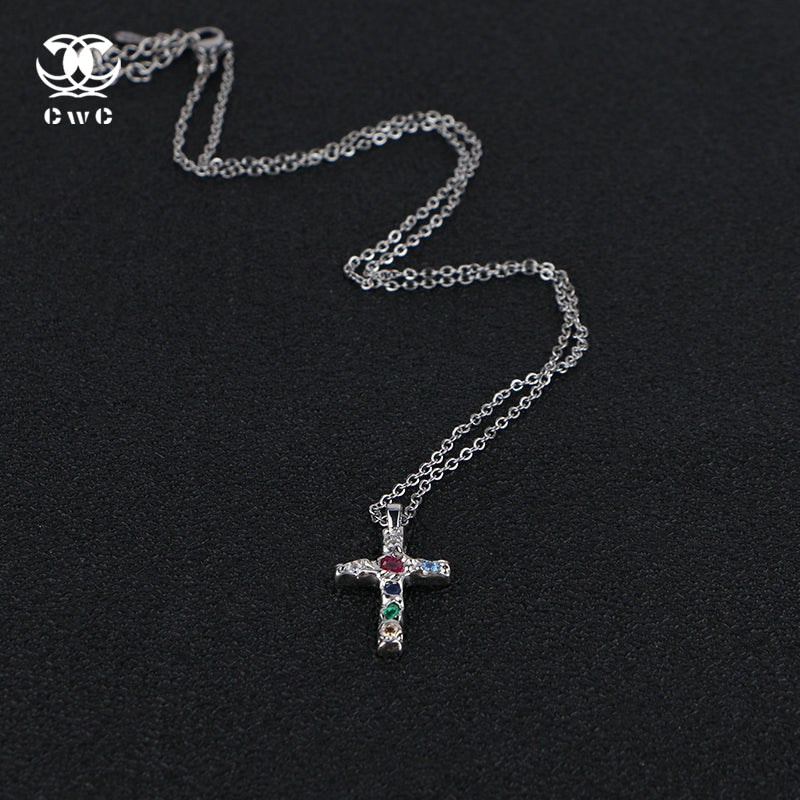 Ethereal Radiance Cross Necklace