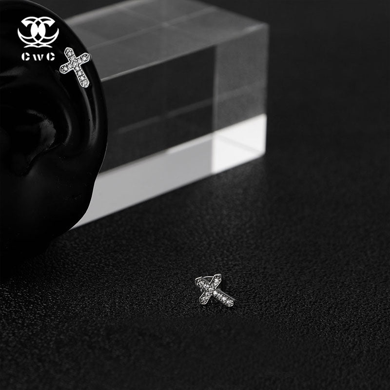 Crystal Cross Stud Earrings