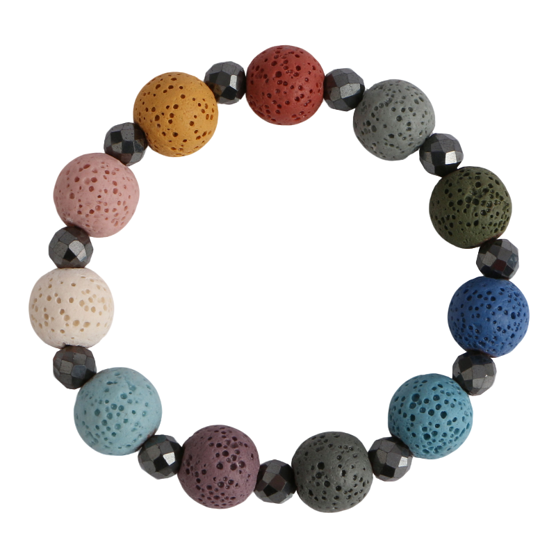 Rainbow Lava Stone Bracelet