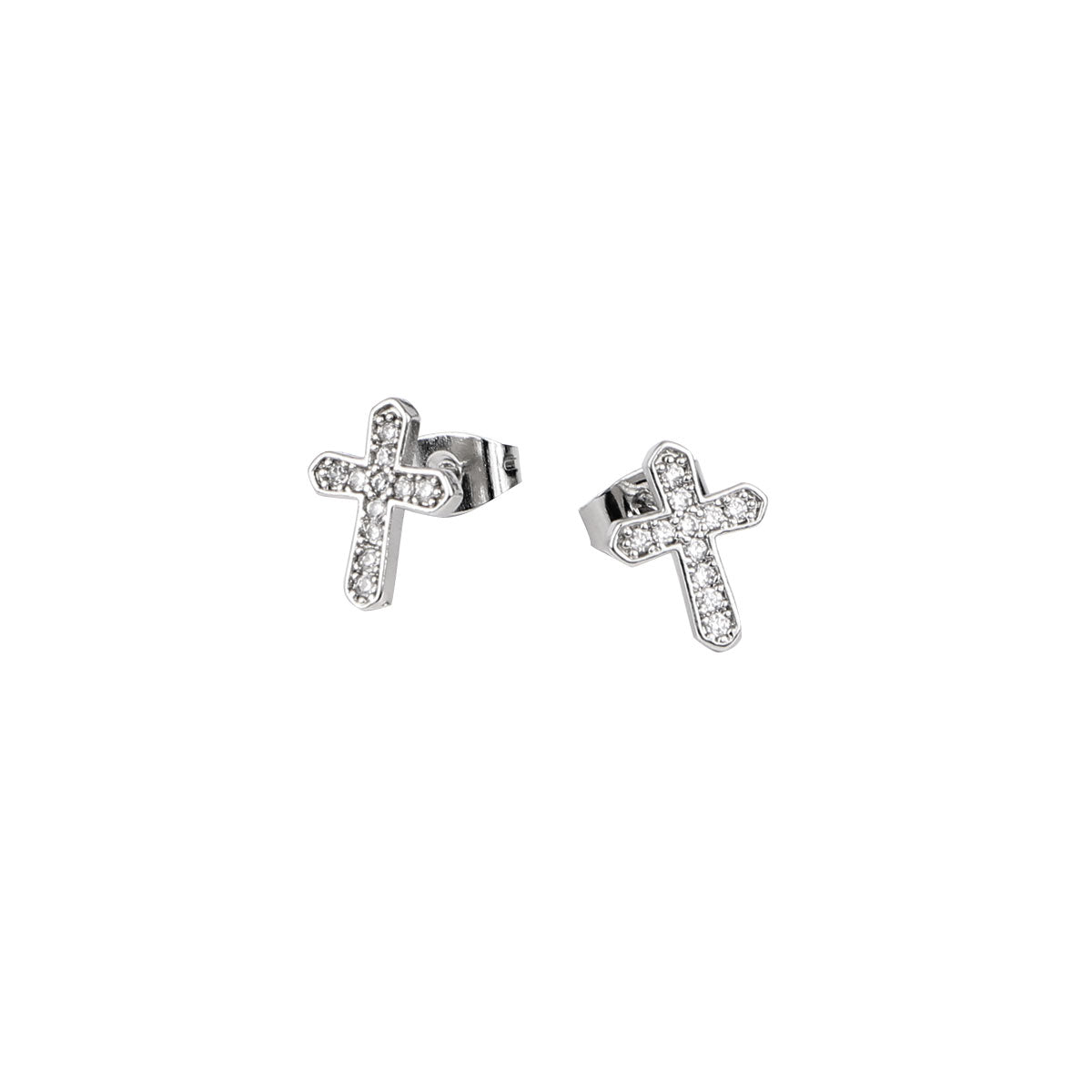 Crystal Cross Stud Earrings
