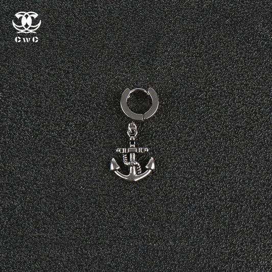 Anchor Charm Huggie Earring