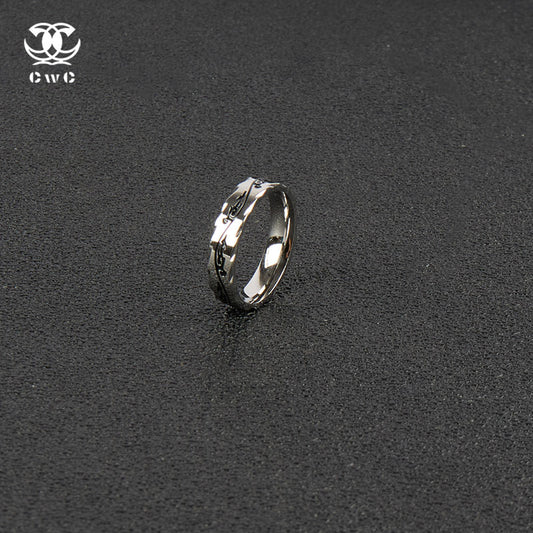 Faceted Tribal Pattern Ring