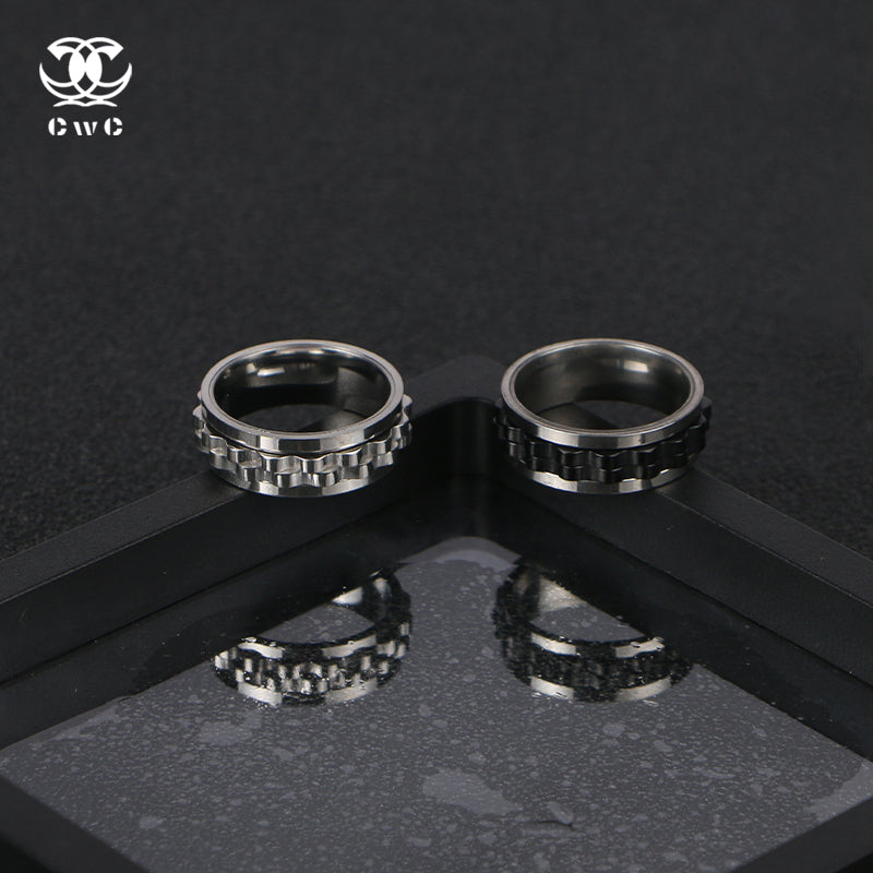 Gearshift Torque Ring | Stainless Steel Rotating Gear Band – CwC Jewelry