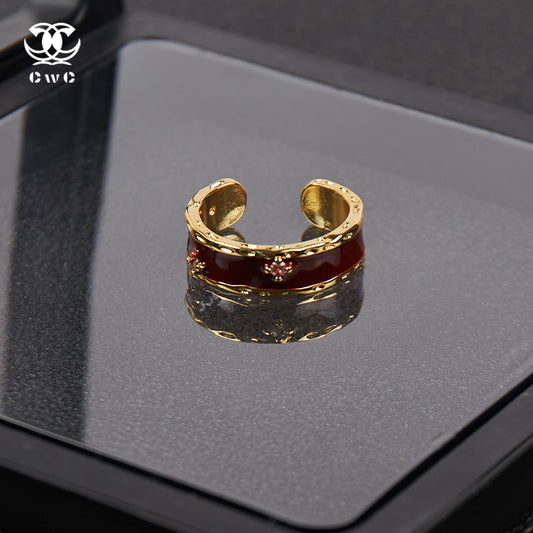 Golden Rouge Blossom Ring