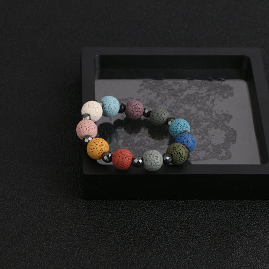 Rainbow Lava Stone Bracelet
