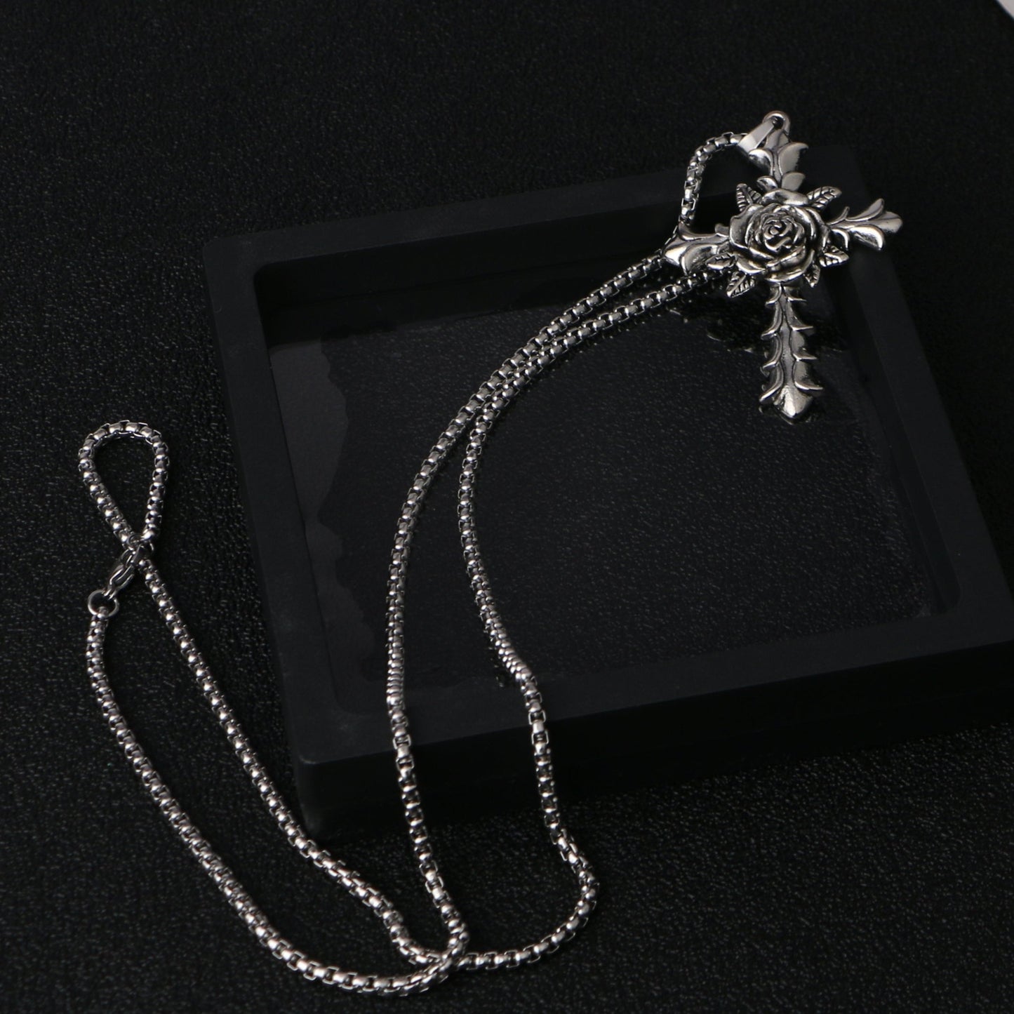 Rose Thorn Cross Pendant