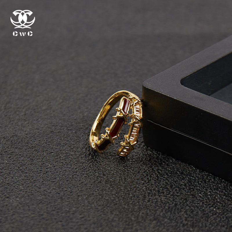 Crimson Crossfire Ring