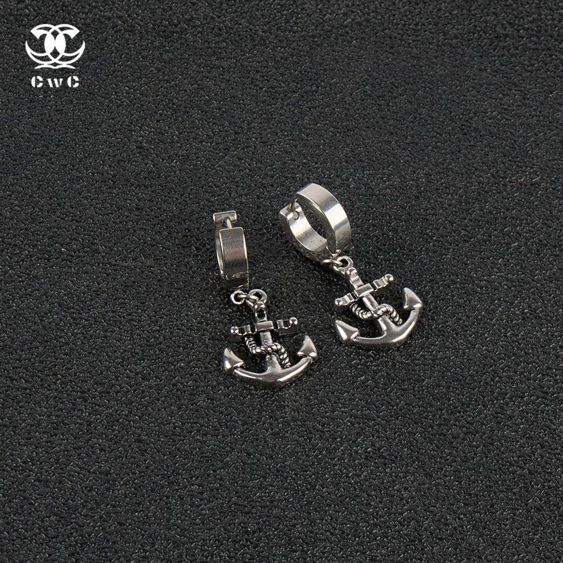Anchor Charm Huggie Earring