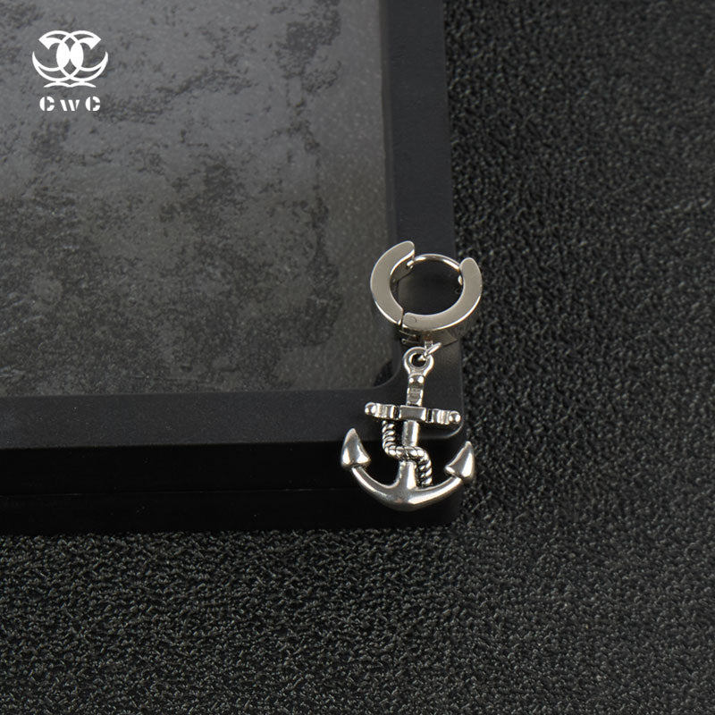 Anchor Charm Huggie Earring