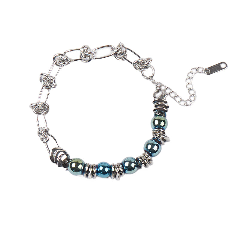 Emerald Steel Link Bracelet