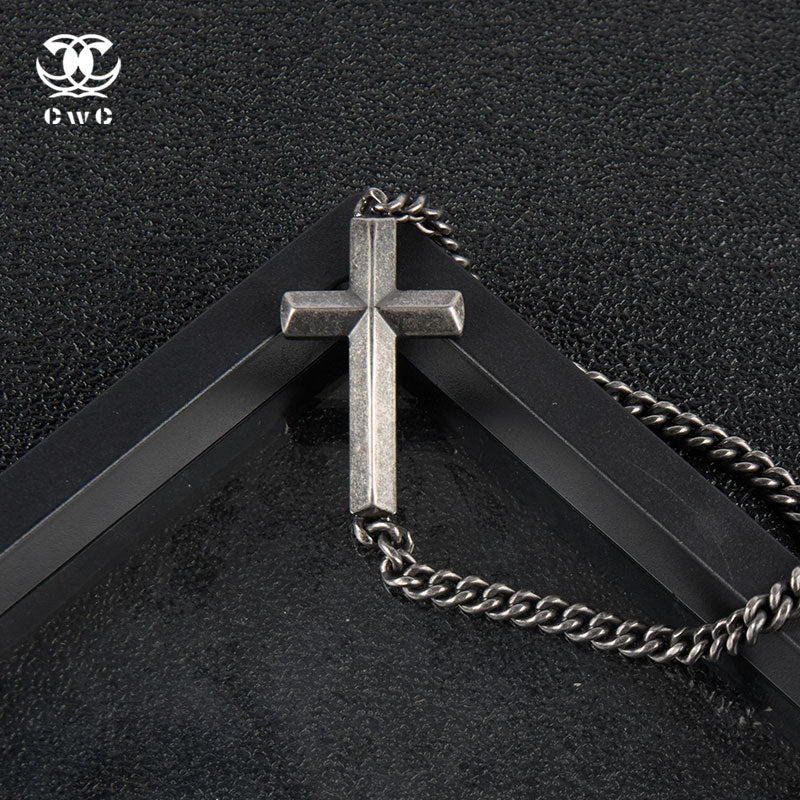 Sideways Cross Curb Chain Bracelet