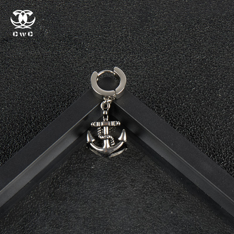 Anchor Charm Huggie Earring