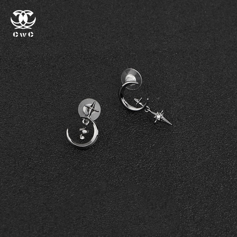 Celestial Star Drop Hoop Earrings