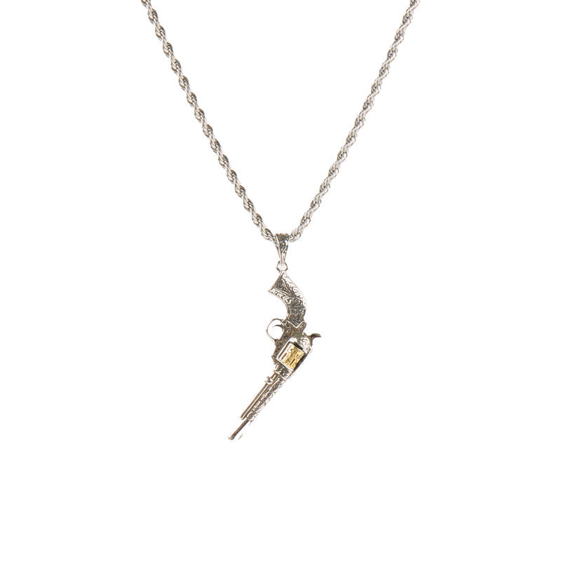 Vintage Revolver Pendant Necklace