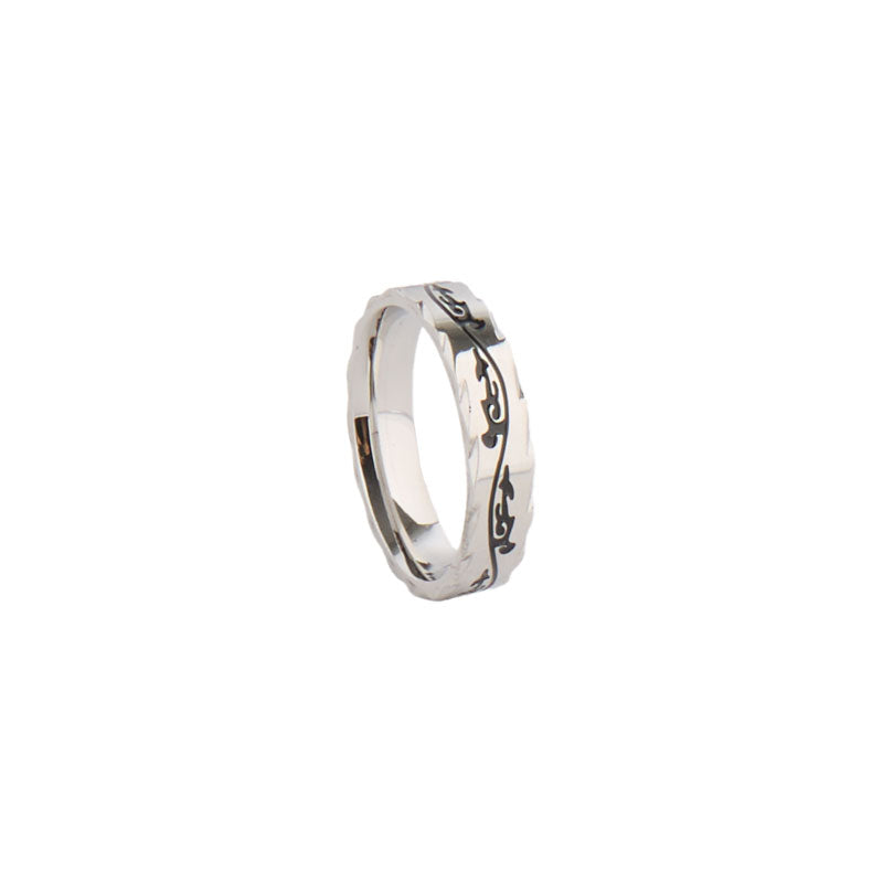 Faceted Tribal Pattern Ring