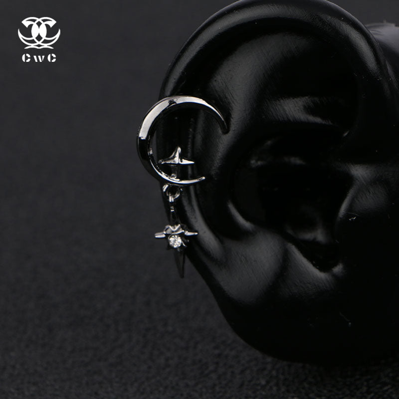 Celestial Star Drop Hoop Earrings