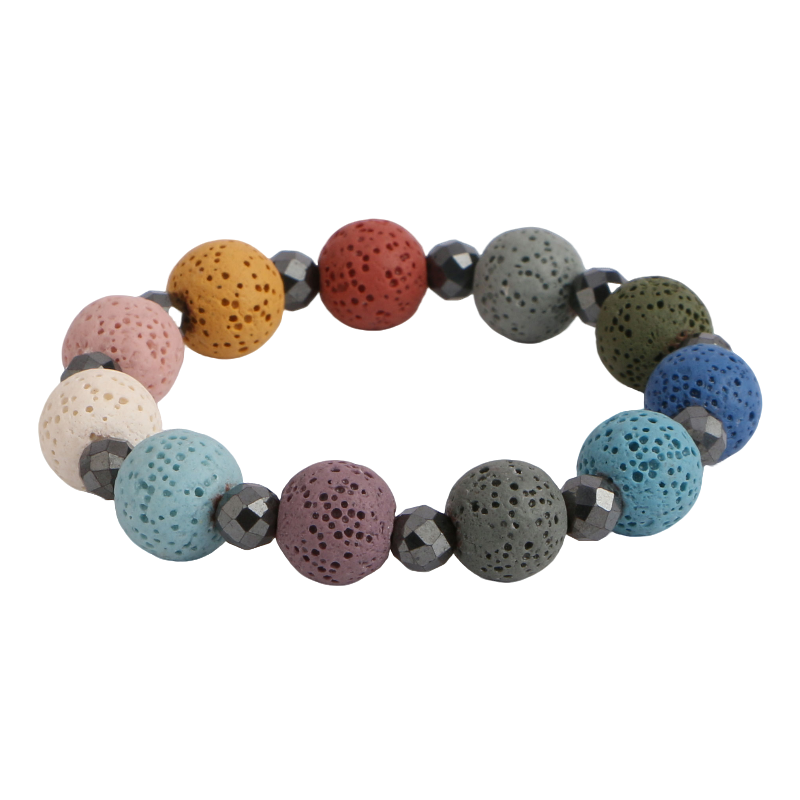 Rainbow Lava Stone Bracelet